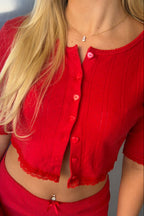 Bella Cardigan - Cherry Red