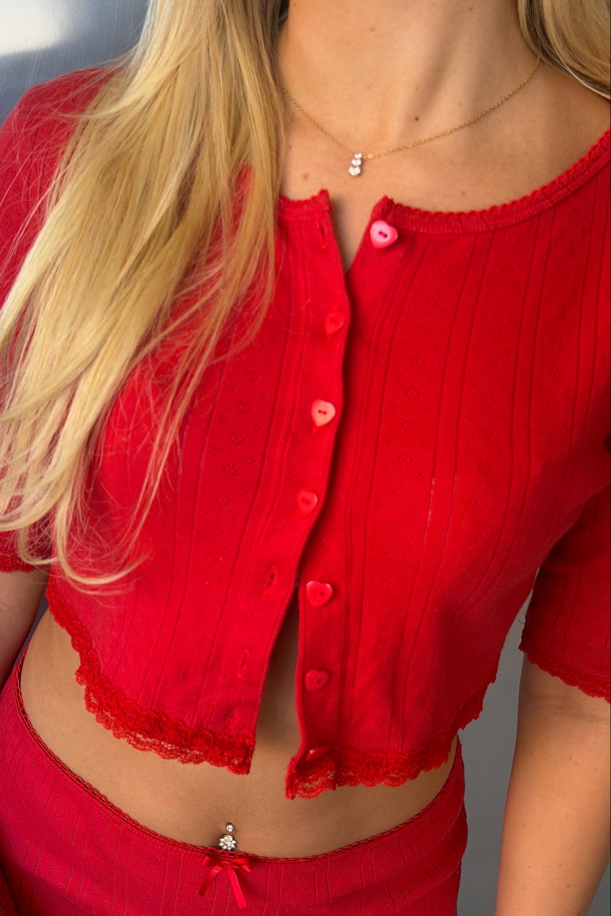 Bella Cardigan - Cherry Red