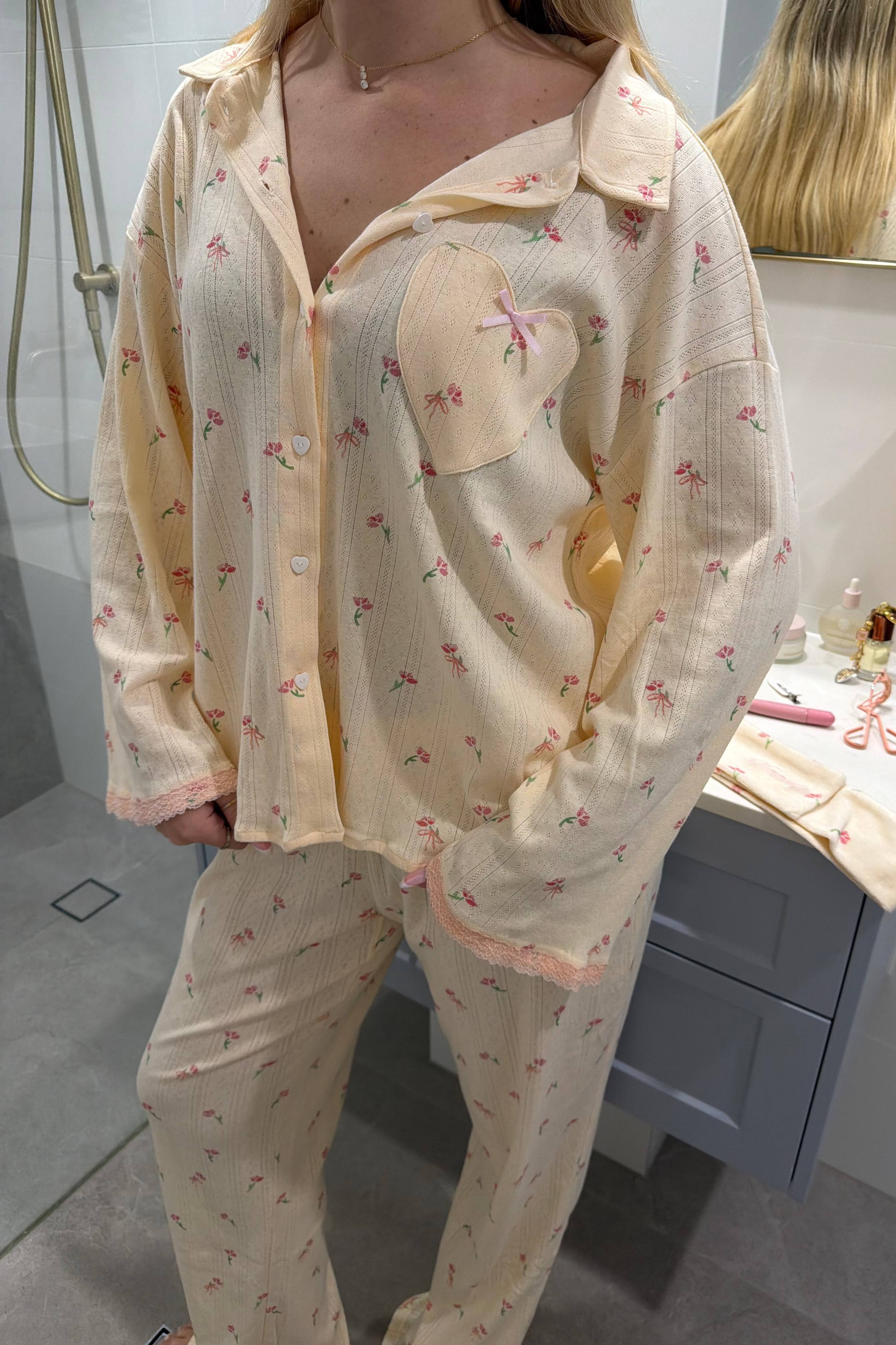 Pink Petal Long Pyjama Set