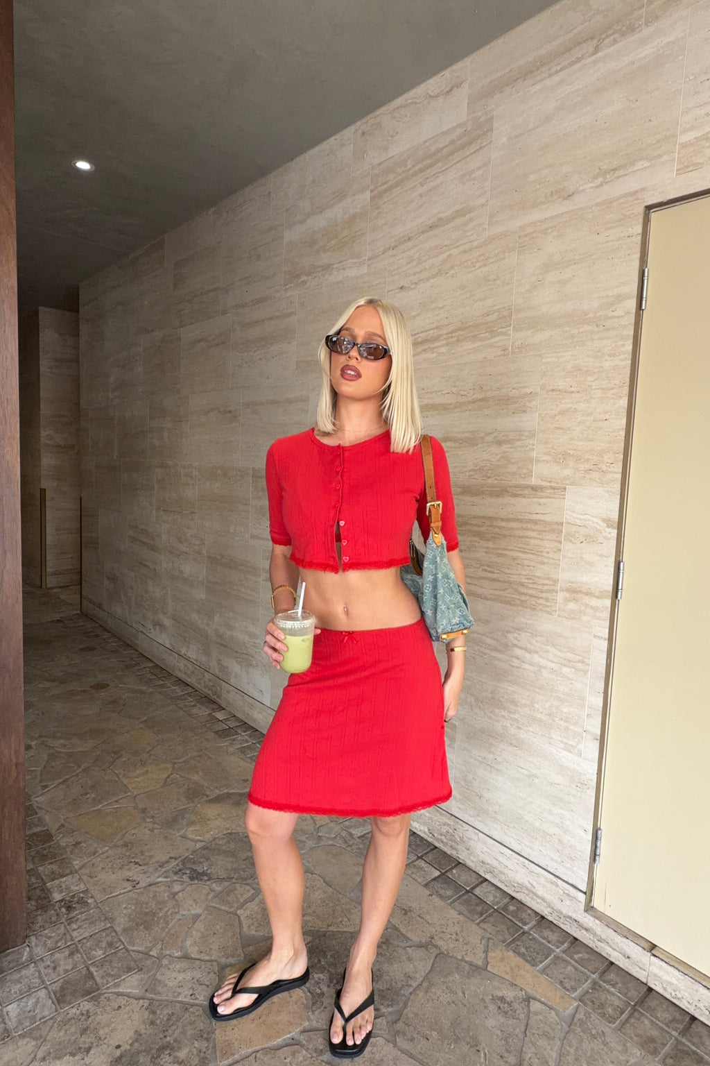 Ari Skirt -Cherry Red