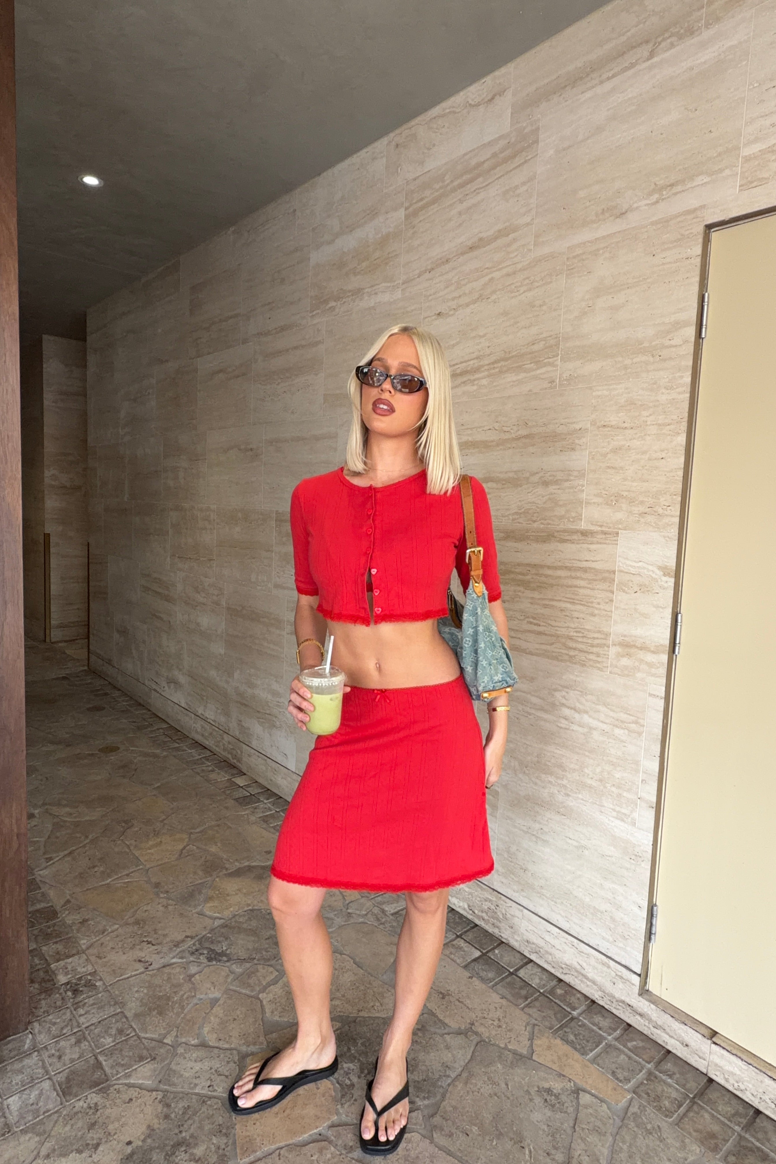 Ari Skirt -Cherry Red