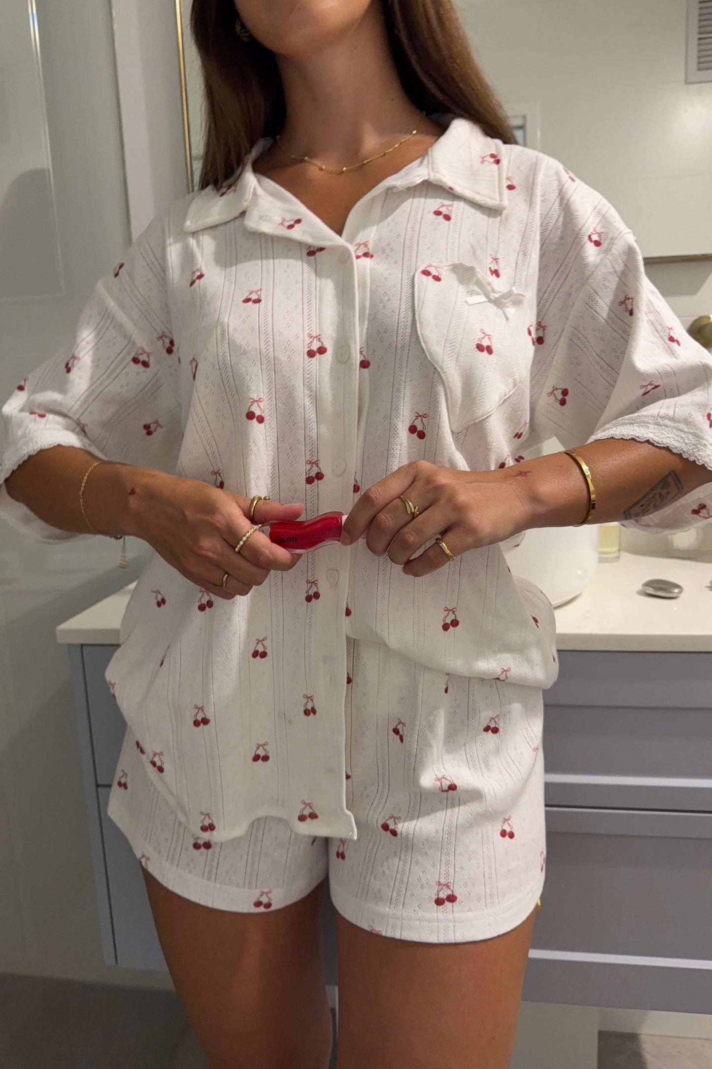 Cherie Button Up Shirt & Shorts