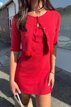 Bella Cardigan - Cherry Red