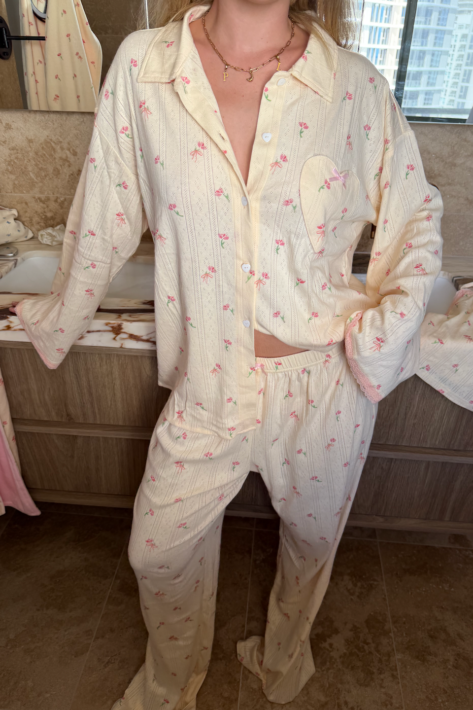 Pink Petal Long Pyjama Set
