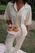 Pink Petal Short Sleeve Shirt & Long Pyjama Pant