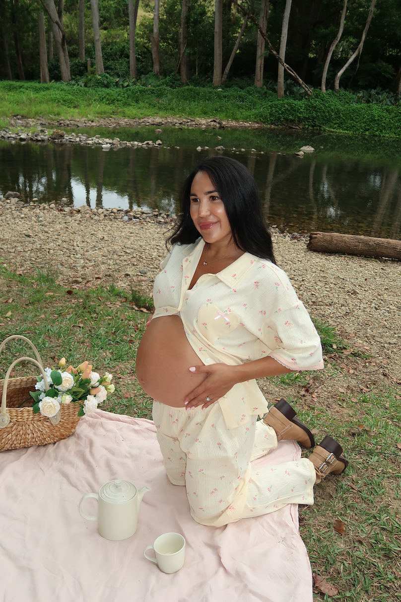 Pink Petal Short Sleeve Shirt & Long Pyjama Pant