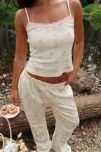 Pink Petal Singlet & Long Pyjama Pant